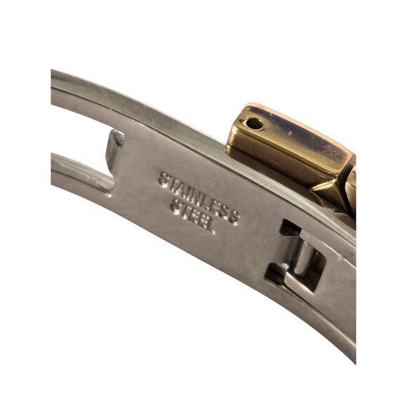 RARE Vintage PULSAR Brushed Gold A-Symmetrical Stainless Ladies Wrist Watch, NEW - Picture 8 of 9